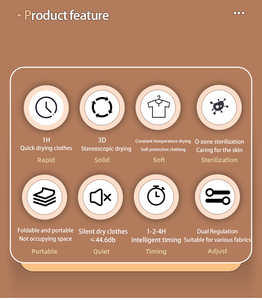 Quần áo di động máy sấy đa chức năng khô máy hoạt động yên tĩnh 530W Máy sấy nhỏ làm sạch sâu Máy sấy quần áo du lịch - Product Image 4