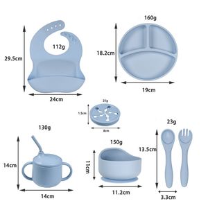 Vente en gros <span class=keywords><strong>de</strong></span> tapis pour bébé sans BPA tasse diviseur écologique pour enfants cuillère vaisselle en silicone ensemble d'alimentation pour bébé bol à <span class=keywords><strong>ventouse</strong></span> plaque en silicone - Product Image 6