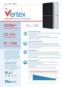 Panel Solar Trina Vertex de 500W, Mono Half Cell, 500W 505W 600W, Módulo Solar Fotovoltaico PERC, Precio - Product Image 5
