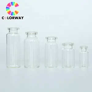 wholesale flip off sterile injection 1/2/3/5/10/15/20/50ml amber penicillin crimper glass vial bottle