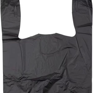 ถุงขยะพลาสติกสีดำแบบเสื้อยืด มีหูหิ้ว ผลิตจากวัสดุ HDPE รีไซเคิลได้ พิมพ์แบบเฟล็กโซ สำหรับซูเปอร์มาร์เก็ต - Product Image 2