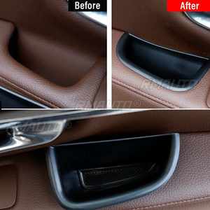 Boîte de rangement pour poignée latérale de porte de voiture, 2 pièces, en plastique ABS noir, ajustement direct pour Volvo S90 V90 CC 2017 2018 - Product Image 3