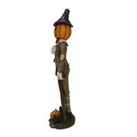 Décoration d'Halloween personnalisée Produit en usine Citrouille Lanterne Figurines Résine Cadeau Anime Figure Animal Statue Nain de Jardin