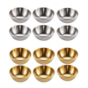 Eco-Friendly Stainless Steel Seasoning Dipping Hot Pot <b>Barbecue</b> Soy Sauce Dish 100Pcs Golden <b>Disposable</b> Metal - Product Image 3