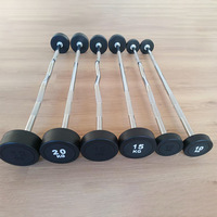 Ensemble d'haltères fixes FDFIT avec support, extrémités arrondies, design de barre courbée, acier recouvert de caoutchouc, qualité professionnelle, tout-en-un