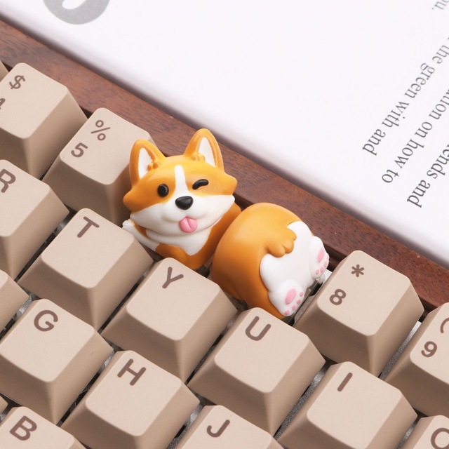 Customized ESC Handmade Resin Keycaps 3D Printed Cast Corgi Black Keycap OEM Design for Mx Mechanical Keyboard