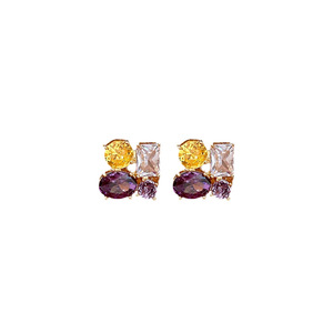 Boucles d'oreilles ovales en zircon à aiguille d'argent, style industriel européen et américain, chic, haut de gamme, simple et audacieux, pour <span class=keywords><strong>femme</strong></span>, vente en gros - Product Image 5
