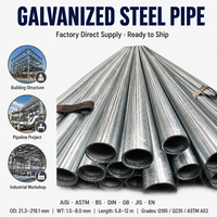 Tuyau en acier sans soudure galvanisé à chaud, tube GI, revêtement en zinc Q235B 20, vente chaude #   A106 A53 ST52 DN15-DN400 Sch40 6m 12m