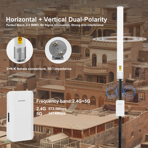 Antena <span class=keywords><strong>WiFi</strong></span> para Exteriores SUNCOMM AN-2458 de Fibra de Vidrio, 2.4-5.8GHz, 2x2 MIMO, Omnidireccional, 13dBi, Antena 5G para Montaje en Techo/Poste - Product Image 2