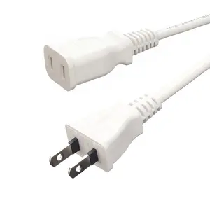 Cabo de alimentação branco e de extensão, cabo japonês pse padrão 2pin impermeável, plugue conector para laptop