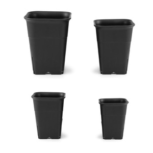 New Type Black Square Plastic Flower Pot Eco Friendly Plant Pots Wholesalers