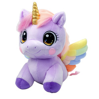 Peluche personnalisée d'anime, licorne arc-en-ciel brodée, adorable grande poupée cheval ange, jouets en peluche super doux avec rembourrage en coton PP
