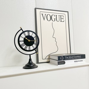 โลหะสีดําคลาสสิกนาฬิกาตั้งโต๊ะโลหะโบราณเลขอาหรับRetroตกแต่งนาฬิกาตั้งโต๊ะ - Product Image 4