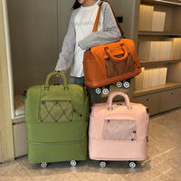 Sac de voyage à roulettes unisexe grande capacité, sac de sport, yoga, gym, séparation sec/humide, bagage à main pour femmes et hommes