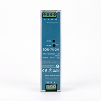Alimentation électrique sur rail DIN NDR-75-24 24V 3.3A 76.8W, entrée universelle, design fin, sortie simple, refroidissement naturel, usage industriel