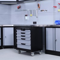 6 unités d'atelier de garage modulaires, établi, armoire à outils, coffre à outils en acier, certifié CE, capacité de charge de 600 kg