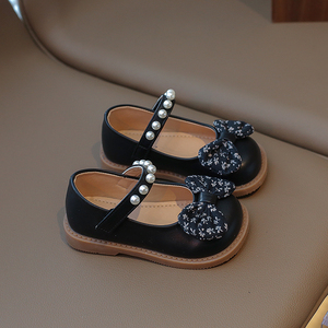 Zapatos Infantiles Casuales para Niñas, Diseño Simple y Moderno, con Lazo de Perlas y Flores, Alta Calidad, con Cierre de Velcro - Product Image 3