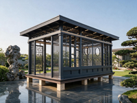 Orientalischer Chinesischer Stil Aluminium-Legierung Pergola Gartenlaube Outdoor Garten Pavillon Gebogene Überdachung Dekorativ für Terrasse und Hof