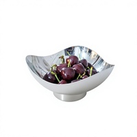 Yolecen Nouveau Plateau de Service en Acier Inoxydable Style Chinois pour KTV, Décoration de Table, Bar, Cocktail, Salon, Assiette à Fruits, Bol à Snacks avec Support