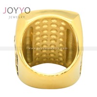 Anillo de acero inoxidable con diseño de ojo del diablo para hombre, sortija, chapado en oro