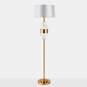 Lampe sur pied en verre moderne, Projection coucher de soleil, abat-jour en tissu avec Base en fer chromé pour la décoration du salon - Product Image 4