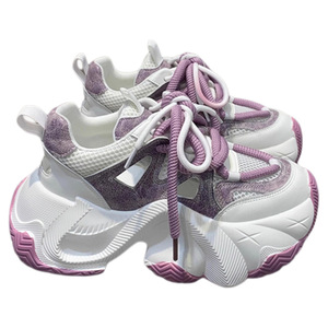 QLFashion Baskets respirantes polyvalentes pour femmes, Nouvelle collection automne, Style européen, Violet, Semelle épaisse, Rehaussement de hauteur 26 - Product Image 5