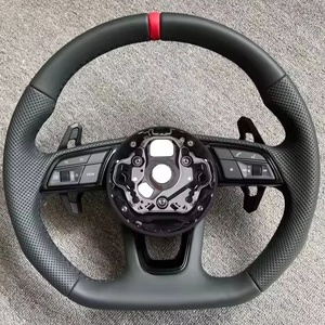 Volant de direction sport noir personnalisé pour <span class=keywords><strong>Audi</strong></span> <span class=keywords><strong>RS</strong></span> A7 A8 D4 S7 A3 8p <span class=keywords><strong>Q5</strong></span> A4 B6 R8 - Product Image 1