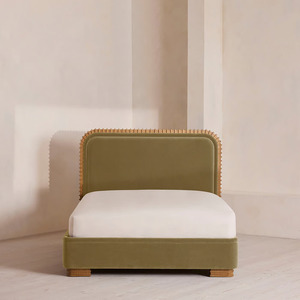 <span class=keywords><strong>Cama</strong></span> Moderna de Madera Maciza para Hotel o Resort <span class=keywords><strong>con</strong></span> <span class=keywords><strong>Respaldo</strong></span> <span class=keywords><strong>Acolchado</strong></span> Suave, Tamaño Personalizable, Tela de Terciopelo, <span class=keywords><strong>Cama</strong></span> Doble Adecuada para Dormitorio - Product Image 2
