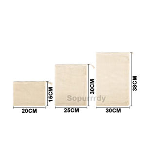 ถุงตาข่ายใส่ผักผลไม้แบบมีเชือกผูก ทำจากผ้าฝ้ายนำกลับมาใช้ใหม่ได้ พิมพ์โลโก้ได้ - Product Image 2