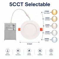 Plafonnier LED ETL Healthy Panel Light 3CCT 5CCT 4 pouces 6 pouces 8 pouces Dimmable avec boîte de jonction pour les États-Unis et le Canada