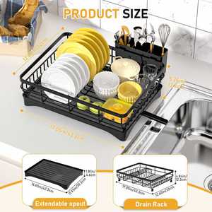 Escurridor de Platos de Metal Resistente al Óxido para Encimera, con Bandeja de Drenaje y Porta Cubiertos para Cocina - Product Image 6