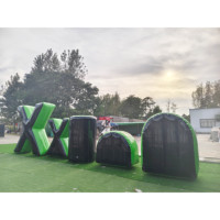 Ensemble de bunkers gonflables commerciaux pour paintball, obstacles tactiques en PVC étanches à l'air pour laser game et jeu de billes de gel
