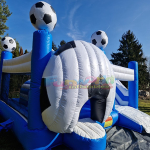 Château gonflable de football avec toboggan pour enfants, utilisation en extérieur, matériau PVC, capacité 500 kg, garantie 3 ans - Product Image 3