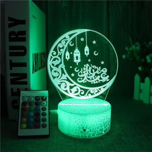 Coloré Ramadan maison Table décoration LED 3D lampe EID Mubarak Ramadan décorations <span class=keywords><strong>nuit</strong></span> lumière musulman fête fournitures - Product Image 3