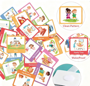 Cartellone visivo del tempo per bambini comunicazione non verbale aiuto visivo pianificazione giornaliera poster in cartone - Product Image 2