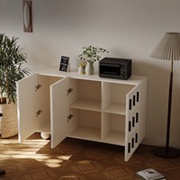 Buffet de style crème français, moderne et minimaliste, en bois massif, servant de meuble de rangement pour salon moderne et de console d'entrée