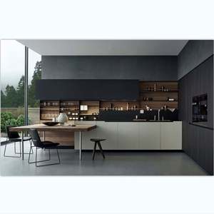 Meubles de cuisine européens modernes avec design ouvert, mélamine et accessoires d'évier, ustensiles de cuisine complets pour appartements urbains - Product Image 4