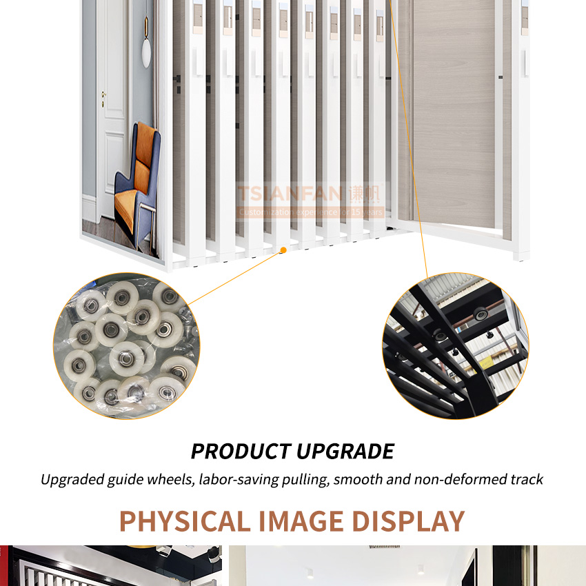 Tsianfan customized fire rated solid wood flush door display showroom core mdf pvc laminated interior flush doors sliding doors