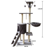 Cadre d'escalade en peluche du fabricant de tour de maison d'arbre à chat de haute qualité Offre Spéciale avec composants de grattoir en bois