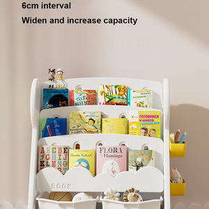 رف كتب للأطفال مع صناديق تخزين، خزانة كتب عصرية لغرفة المعيشة وغرفة الأطفال - Product Image 3