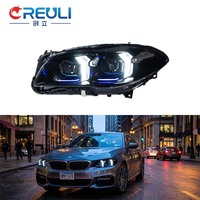 Phares LED Laser Style Fang CREULI pour BMW Série 5 F10 2011-2017 avec Angel Eye DRL et Clignotants Plug & Play