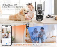 Caméra de sécurité domestique sans fil en gros, caméra WIFI de sécurité 1MP à double objectif, caméra intérieure compatible WIFI, application PIX-LINK CAM