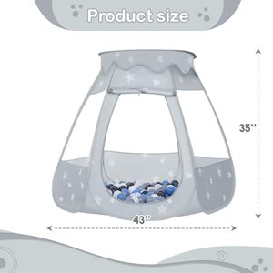 易于组装和搭建的儿童球坑玩具帐篷，适合1、<span class=keywords><strong>2</strong></span>、3岁女孩生日礼物，适合室内和室外幼儿女孩礼物 - Product Image 6