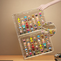 Boîte de rangement pliable à absorption magnétique, affichage visuel transparent, pour chaussures, sacs, jouets, bijoux - Plastique PP, cuisine, salon