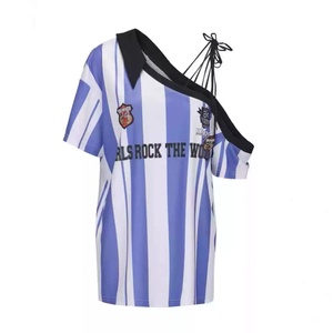 Nouvelle collection été 2025 – T-shirt de sport léger grande taille à épaule unique et col rond, personnalisé avec lettres imprimées numériquement pour femme - Product Image 4