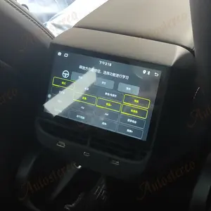 Ar condicionado da zona traseira, para tesla modelo 3 modelo y ac painel, linha traseira virtual, assento, cockpit, lcd, velocímetro de carro, tela android