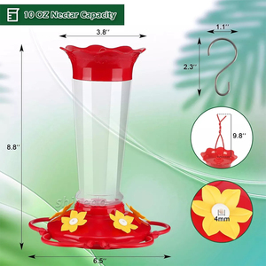 Trong suốt ngoài trời ồn ào chim trung chuyển và uống rượu với 5 cổng cho ăn kiến và ong bằng chứng treo Chim Ruồi trung chuyển - Product Image 4