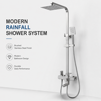 Colonne de douche et bain ronde en laiton chromé à poignée unique MCBKRPDIO avec robinet doseur à noyau céramique et jet de pulvérisation