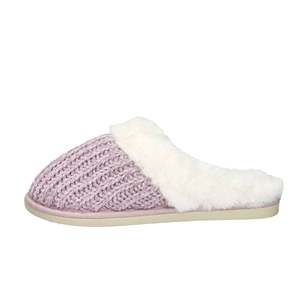 Zapatillas de invierno para mujer Grunland Ci1588 I4 Zapatillas de casa forradas de piel sintética de punto lila - Product Image 1