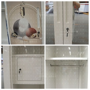 Almirah-Armario de acero súper moderno con 2 puertas corredizas, armario de almacenamiento para dormitorio, muebles con cerradura para sala de estar <span class=keywords><strong>Kd</strong></span> - Product Image 4